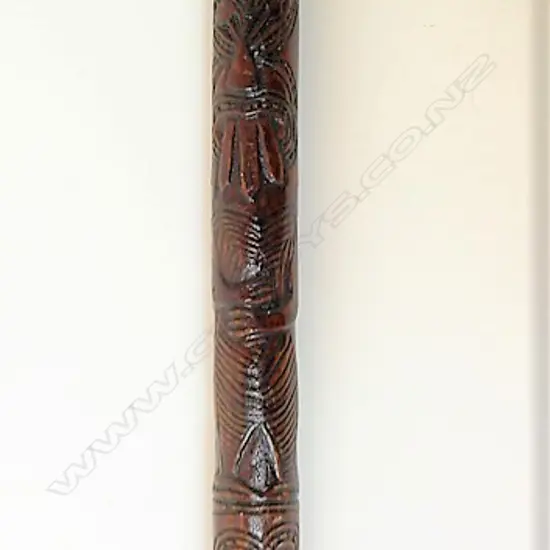 A vintage Maori carved walking stick