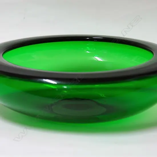 A Holmegaard Per Lutken green grass large bowl