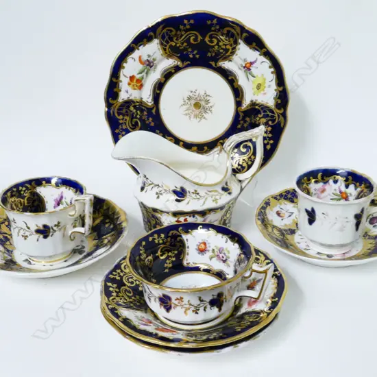 Nine pieces of 19thC china