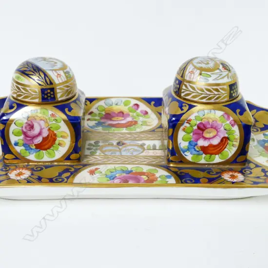 A Crown Staffordshire ink stand