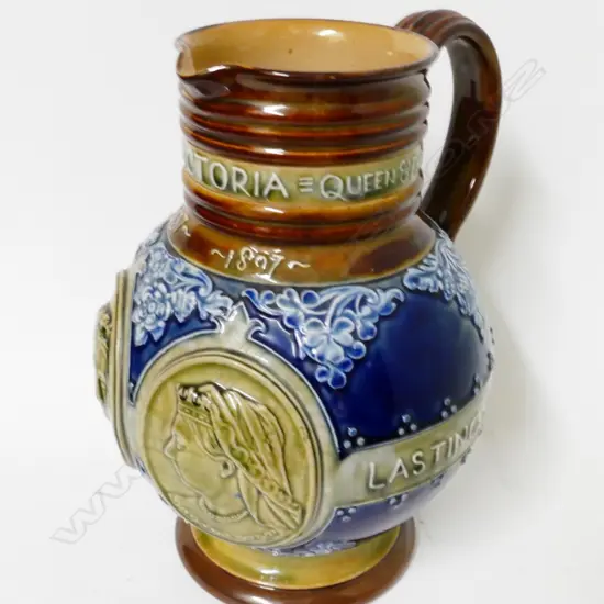 An impressive Victorian Doulton Lambeth baluster jug