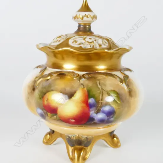 A Royal Worcester lidded potpourri jar