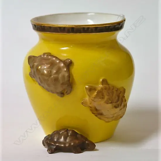A 19thC Worcester small yellow vase