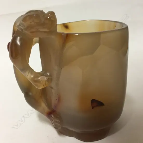A Chinese carved agate cup