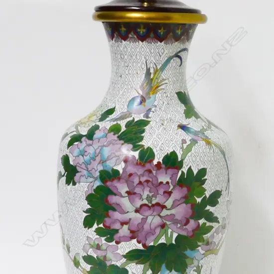 A Chinese  cloisonné baluster table lamp base