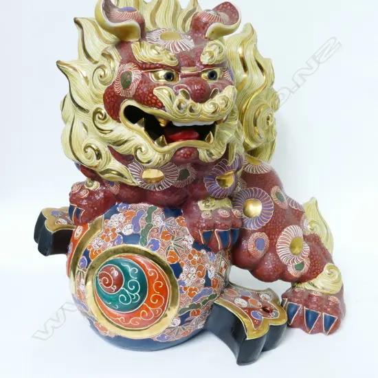 A Japanese ceramic model of a shishi