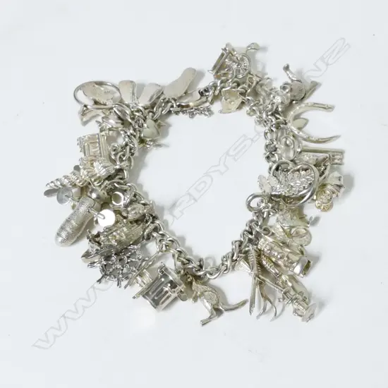 A silver charm bracelet