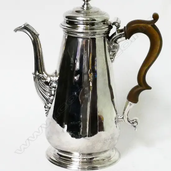 A George II silver coffee pot