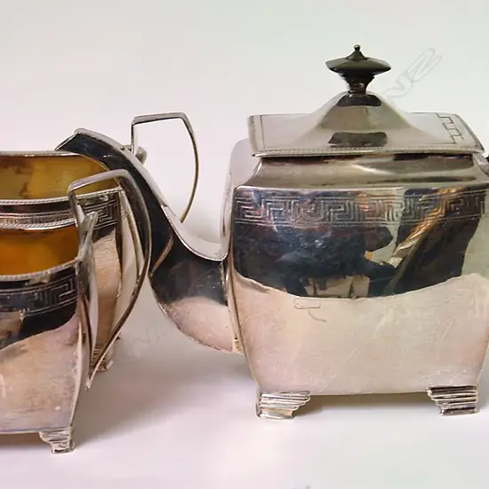 A George III silver teaset