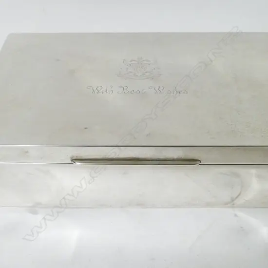A silver cigar box
