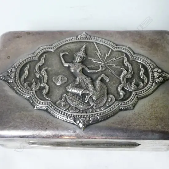 A Siam silver cigarette box