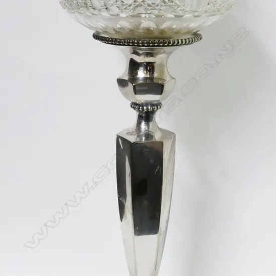 An Edwardian silver plate banqueting lamp