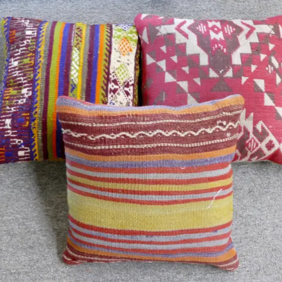 Three Kilim cushions
