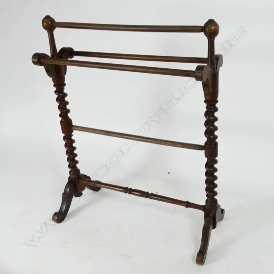 A Victorian mahogany towel rail