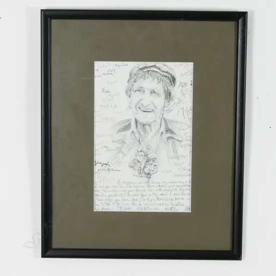 Karl Sim 'Self portrait with artists' signatures and epithet'