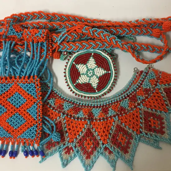 Four North American Indian beaded necklaces c.1950