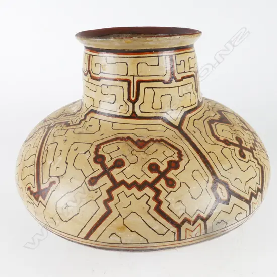 A large clay jar (olla) from the Amazon Shipibo people (Peru)