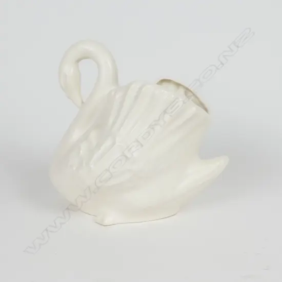 Crown Lynn large white glaze swan vase