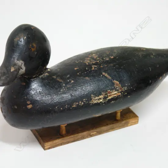 A c.1930s hand carved painted wooden 13½" duck decoy