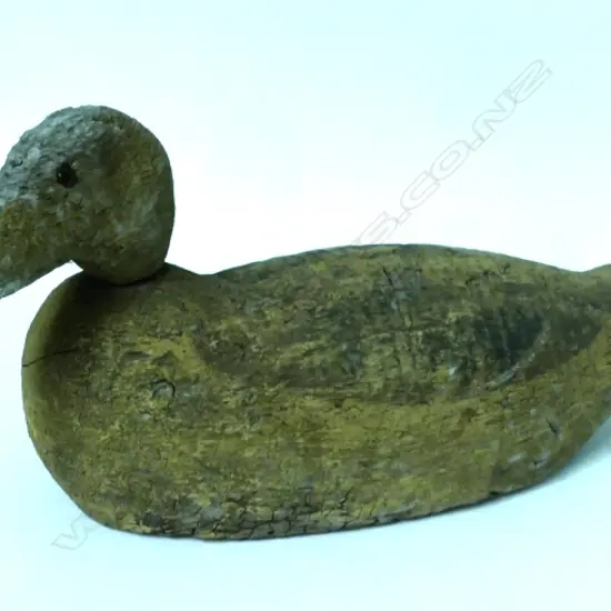 A well weathered 15½" wooden mallard hen decoy