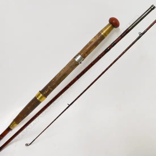A Hardys three-piece split cane salmon rod