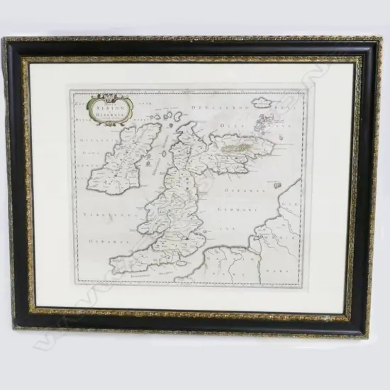 17THC HAND COLOURED MAP OF GREAT BRITAIN