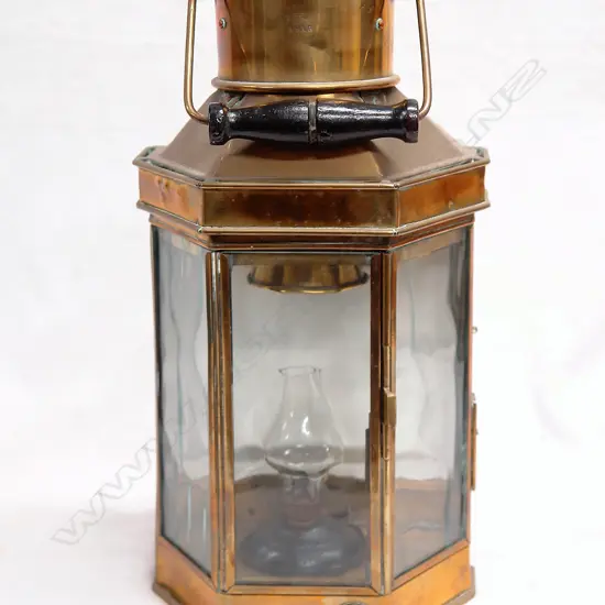 An old brass ship's lamp