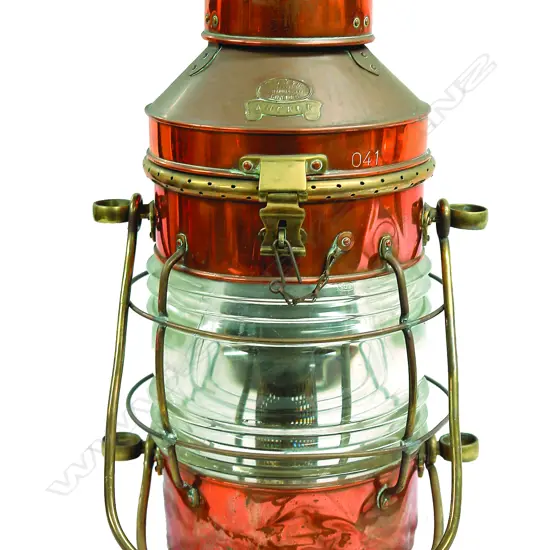 An early 20thC Davy & Co. of London ship's 'ANCHOR' lamp
