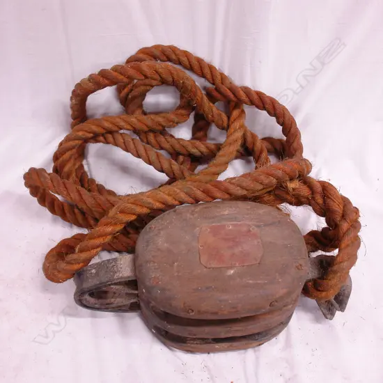 An old ship's wooden pulley