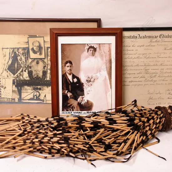 Three vintage Tainui Maori historical photographs and puipui