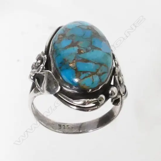 A Navajo silver and turquoise ring
