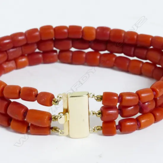 A three strand coral bracelet