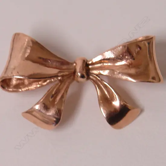 9CT ROSE GOLD BOW BROOCH
