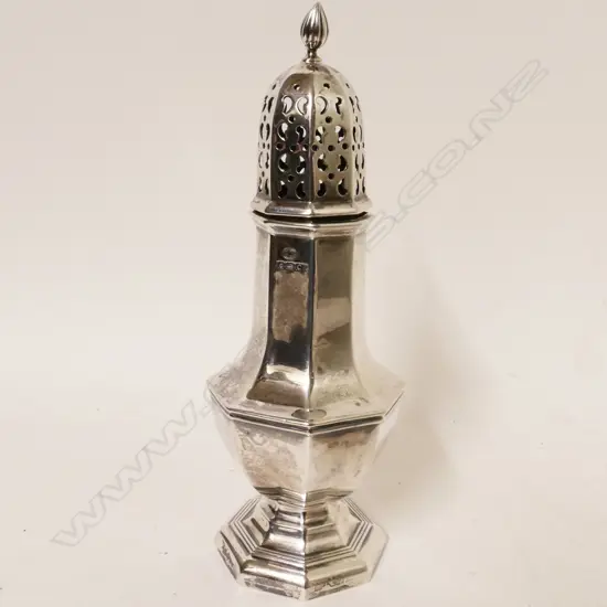 An Edwardian silver caster