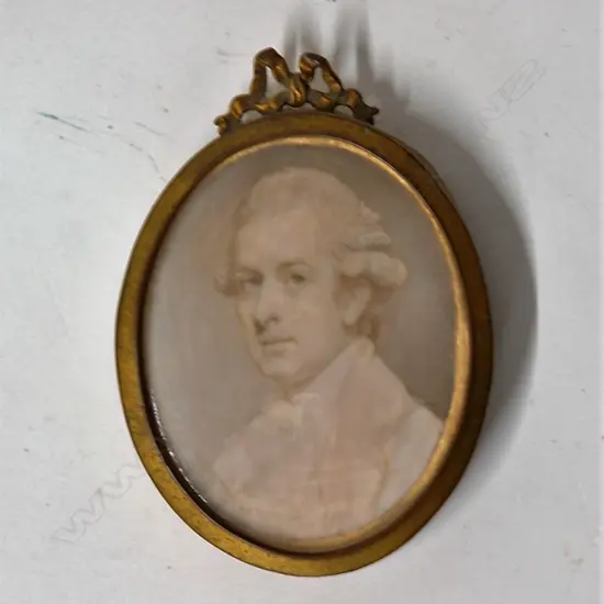 A 19thC portrait miniature of a gent