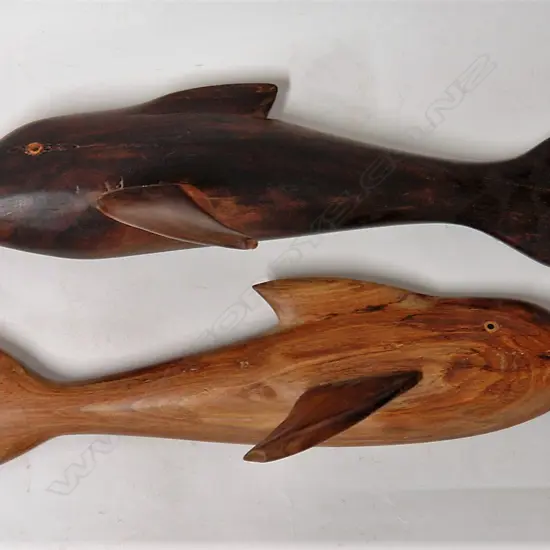 Two Pitcairn Island dolphin half models