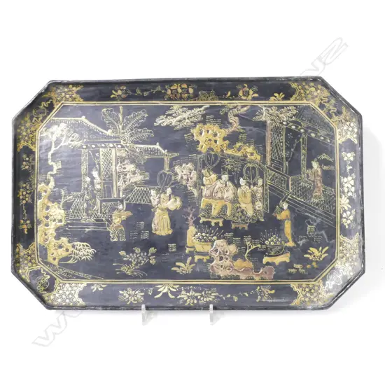 A Chinese lacquer tray