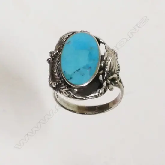 A Navajo silver and turquoise ring