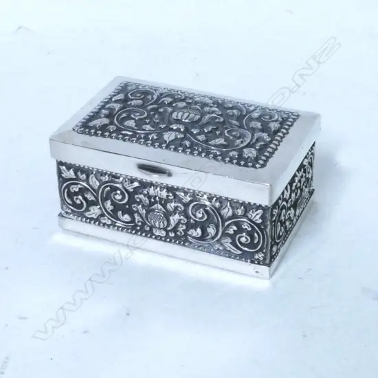 An .800 standard silver trinket box