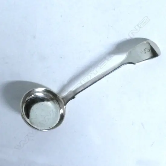 A William IV fiddle pattern silver flat bottom sauce ladle