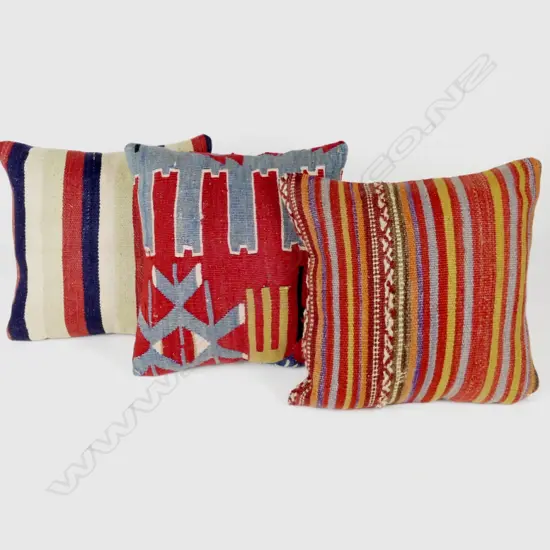 #134(c) THREE KILIM CUSHIONS 