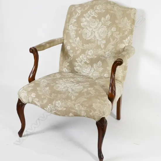 A French style walnut framed fauteuil
