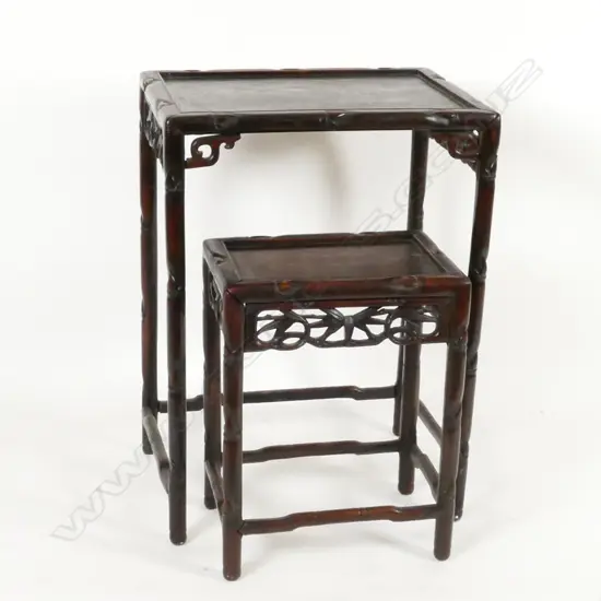 Two small Chinese hardwood side tables