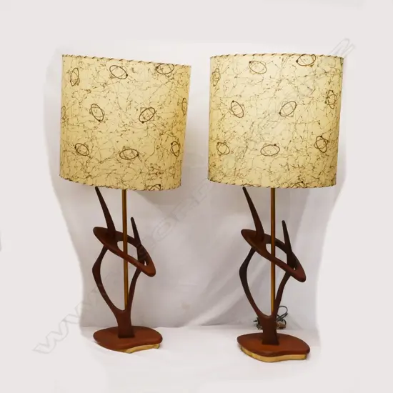 A pair of modern table lamps